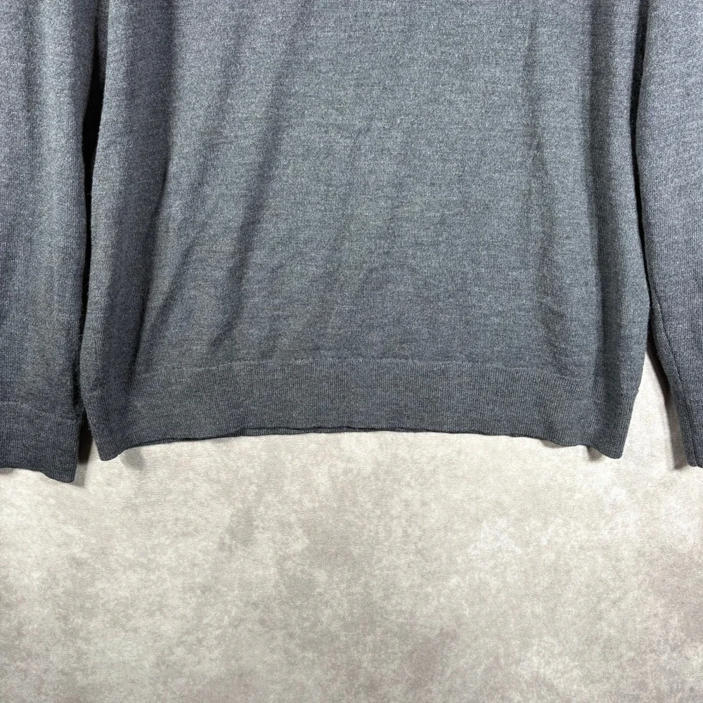 Banana Republic Sweater Mens Large Gray‎ Italian Merino Wool Crewneck Pullover